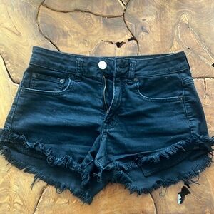 American Eagle Black Jean High-Rise Festival Shorts